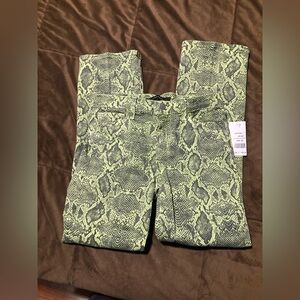 J Brand Selena Mid-Rise Crop Boot in Lime Boa Print,  26, new with tags, snake